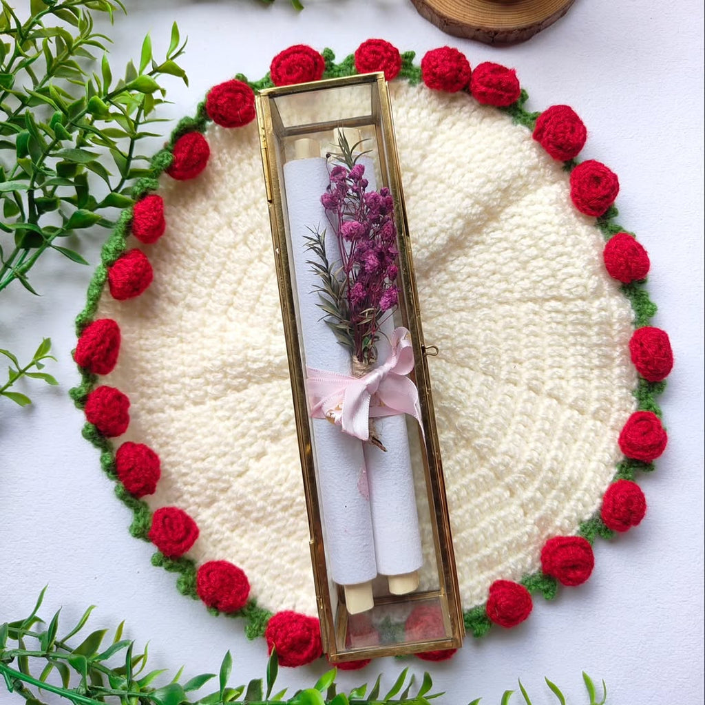 A handmade personalized glass box letter with custom photos and a heartfelt message, perfect for an anniversary gift.