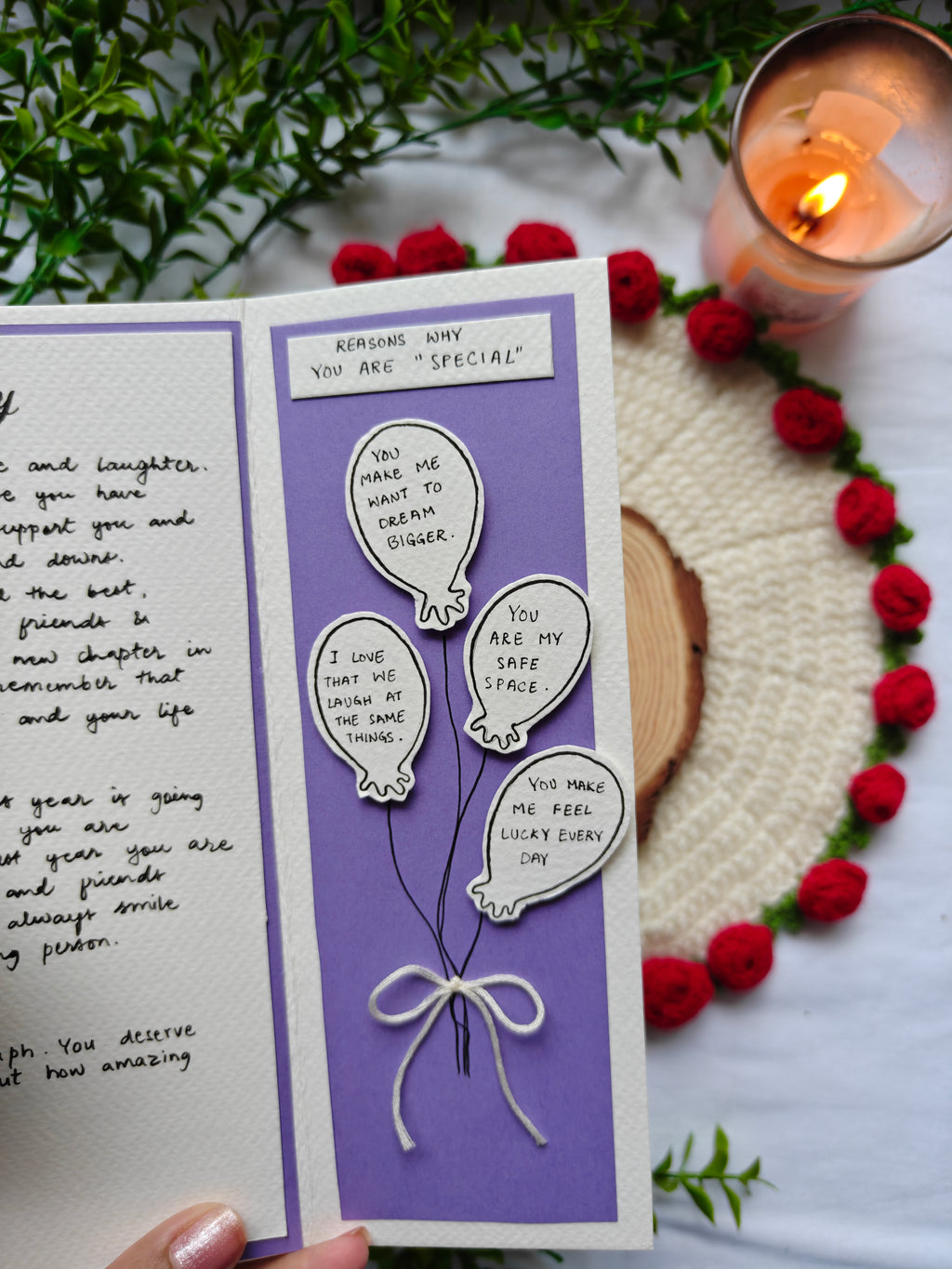 Handmade Pastel Purple Tri-Fold Birthday Card