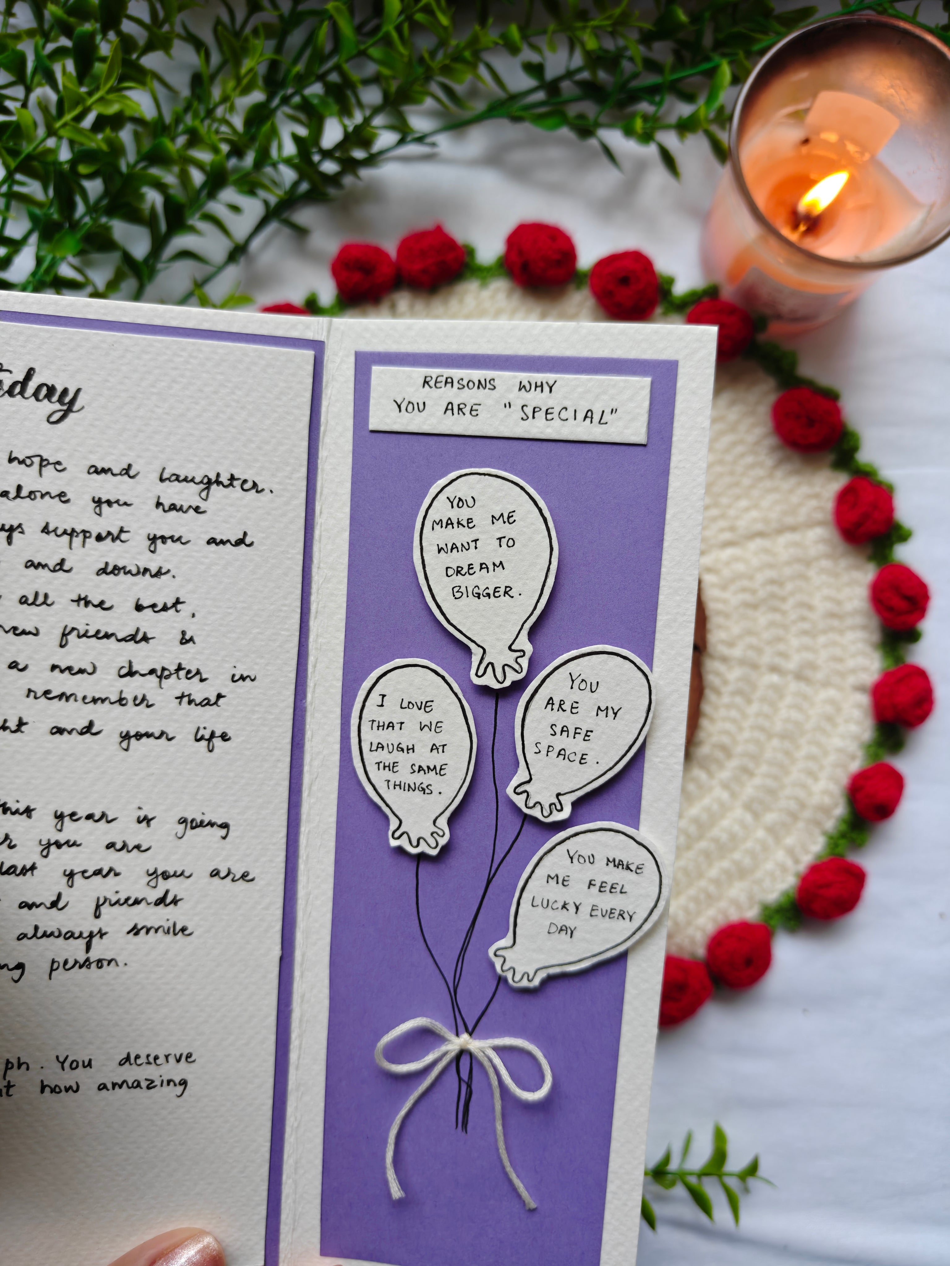 Handmade Pastel Purple Tri-Fold Birthday Card