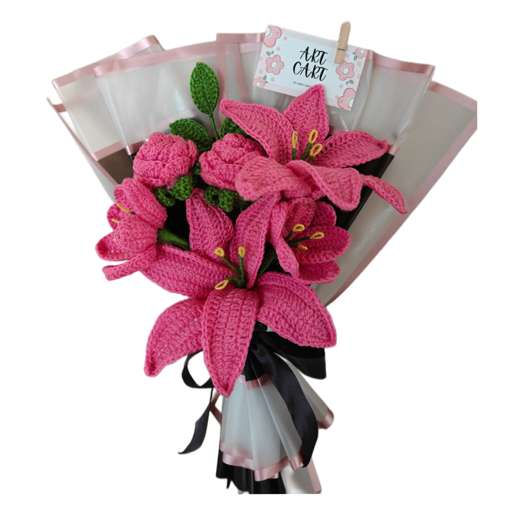 Handmade Crochet Lily Flower Bouquet