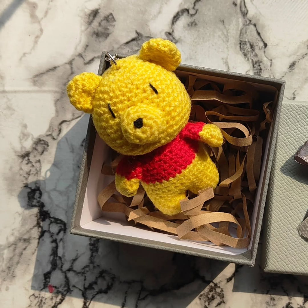 Handmade Winnie the Pooh Crochet Keychain