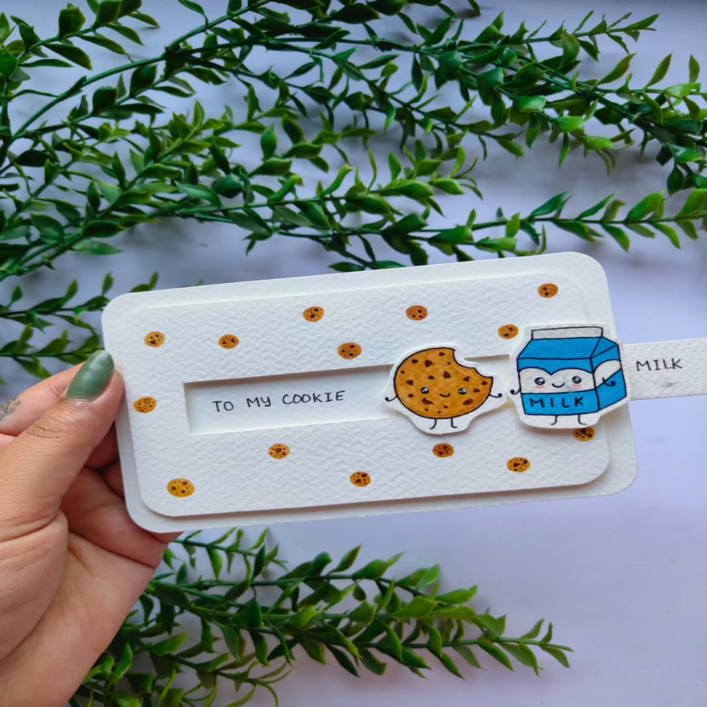 Handmade Milk and Cookie Slider Card