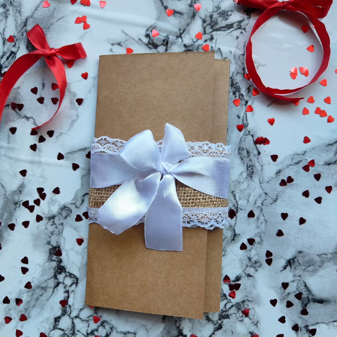 Handmade Vintage Brown Valentine's Card