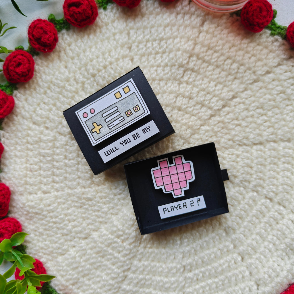 "Will You Be My Player 2?" Handmade Gamer Matchbox